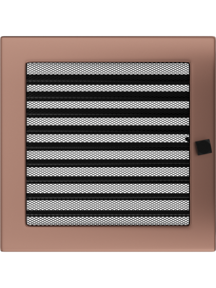 Вентиляційна решітка Kratki 22x22 см мідь гальванічна з жалюзями Вентиляційна решітка Kratki 22x22 см мідь гальванічна з жалюзями