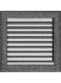 Вентиляційна решітка Kratki 22х22 см OSKAR чорно-срібна з жалюзями