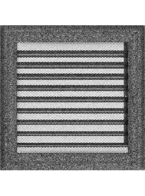 Вентиляційна решітка Kratki 22х22 см OSKAR чорно-срібна з жалюзями