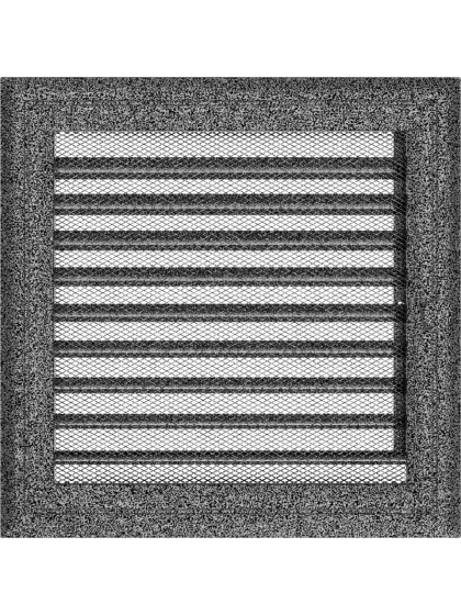 Вентиляційна решітка Kratki 22x22 см OSKAR чорно-срібна з жалюзями Вентиляційна решітка Kratki 22x22 см OSKAR чорно-срібна з жалюзями