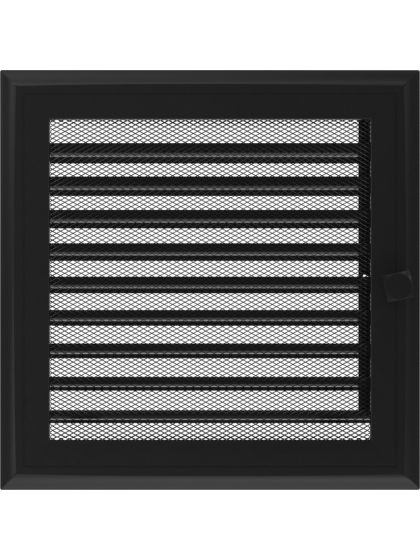 Вентиляційна решітка Kratki 22x22 см OSKAR чорна з жалюзями Вентиляційна решітка Kratki 22x22 см OSKAR чорна з жалюзями