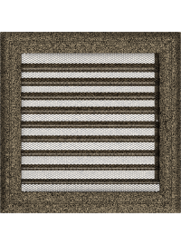 Вентиляційна решітка Kratki 22х22 см OSKAR чорно-золота з жалюзями