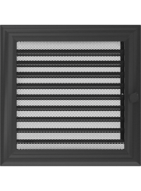 Вентиляційна решітка Kratki 22х22 см OSKAR графітова з жалюзями