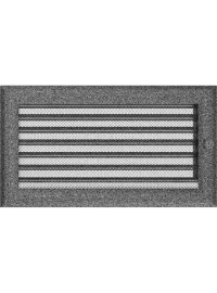 Вентиляційна решітка Kratki 17х30 см OSKAR чорно-срібна з жалюзями