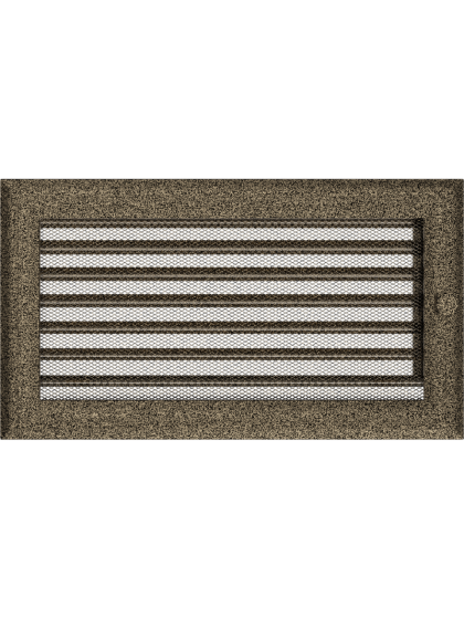 Вентиляційна решітка Kratki 17x30 см OSKAR чорно-золота з жалюзями