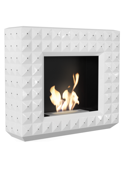 Біокамін Kratki EGZUL білий з кристалами Swarovski глянцевий з сертифікатом TUV