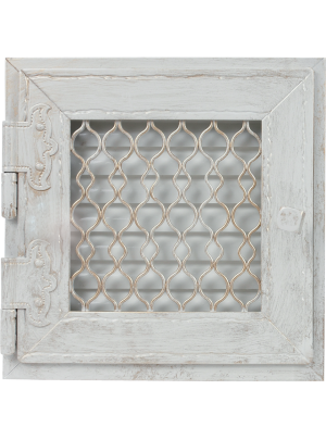 Вентиляційна решітка Kratki 17х17 см RETRO одинарна біла відкривна