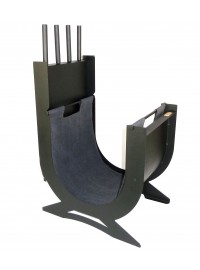 Набір для каміна з корзиною для дров "Перун" + сумка з брезенту