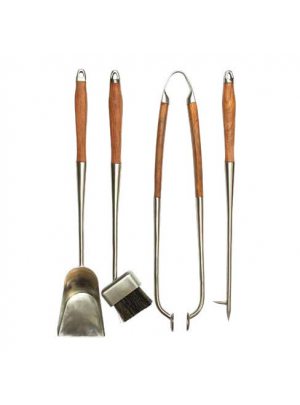 Набір для каміна підвісний з нержавіючої сталі з дубовими ручками Hansa