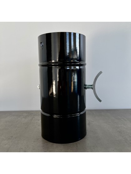 Труба порцеляно-емальована з шибером 25 см Ø120 глянцево-чорна Classic