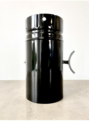 Труба порцеляно-емальована з шибером 25 см Ø130 глянцево-чорна