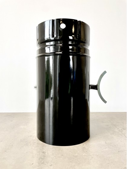 Труба порцеляно-емальована з шибером 25 см Ø130 глянцево-чорна