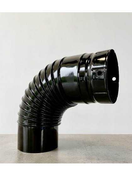 Коліно порцеляно-емальоване 90° Ø120 глянцево-чорне