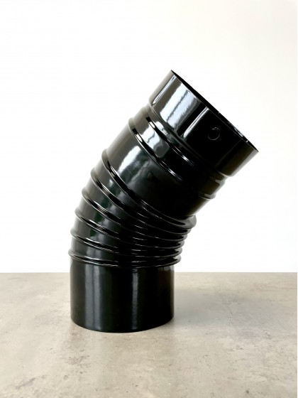 Коліно порцеляно-емальоване 45° Ø120  глянцево-чорне