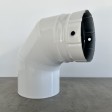 Коліно трисекційне порцеляно-емальоване 90° Ø120 біле