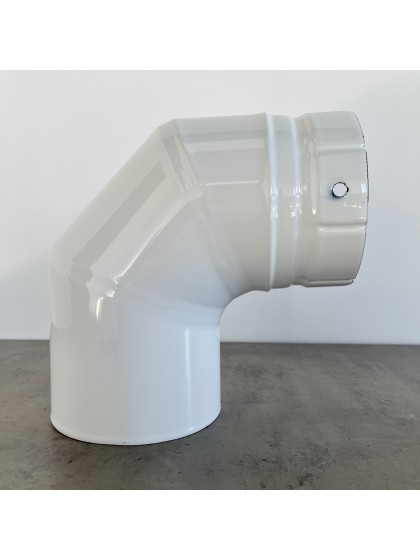 Коліно трисекційне порцеляно-емальоване 90° Ø130 біле