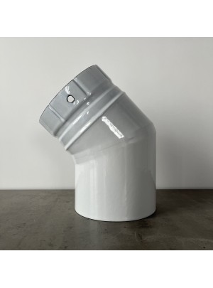 Коліно двосекційне порцеляно-емальоване 45° Ø120 біле 