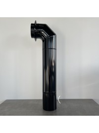 Комплект для підключення печі порцеляно-емальований Ø130 глянцево-чорний трисекційний