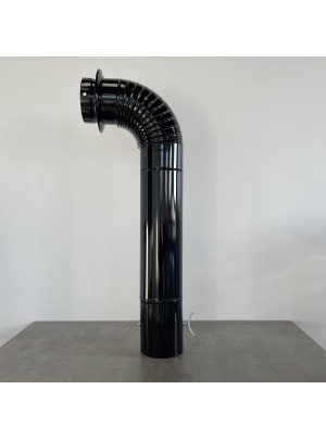 Комплект для підключення печі порцеляно-емальований Ø150 глянцево-чорний