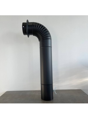 Комплект для підключення печі порцеляно-емальований Ø150 матово-чорний