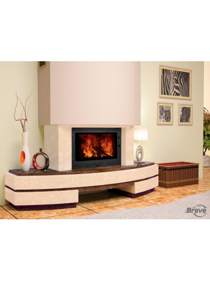 Камінне облицювання Браво Осло матеріал Botticino + Verde Guatemala