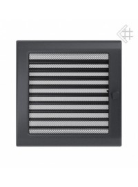 Вентиляційна решітка Kratki 22х22 см графітова з жалюзями