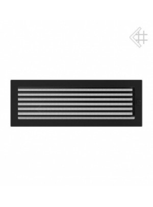 Вентиляційна решітка Kratki 17х49 см чорна з жалюзями