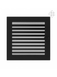 Вентиляційна решітка Kratki 22х22 см чорна з жалюзями