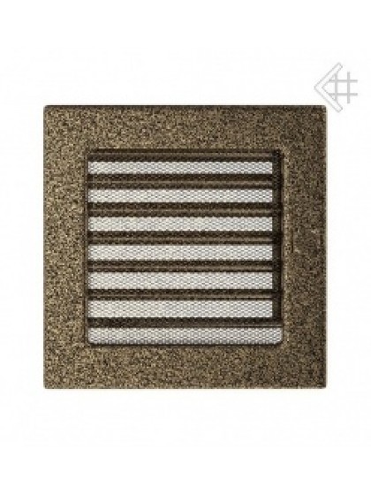 Вентиляційна решітка Kratki 17х17 см чорно-золота з жалюзями Вентиляційна решітка Kratki 17х17 см чорно-золота з жалюзями