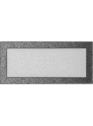 Вентиляційна решітка Kratki 17х37 см чорно-срібна