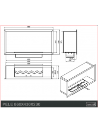 Біокамін Kami PELE 860x430x230 