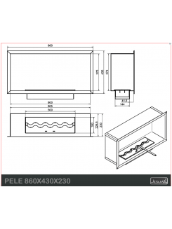 Біокамін Kami PELE 860x430x230 