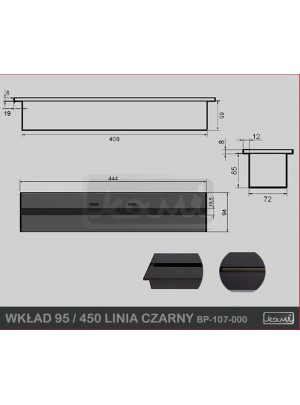 Пальник для біокаміна Kami 95×450 лінія 