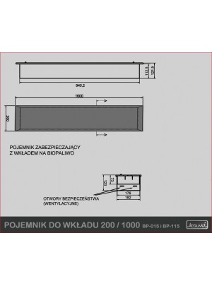 Контейнер для пальника Kami 200×1000 