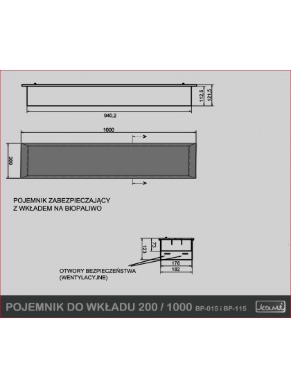 Контейнер для пальника Kami 200×1000