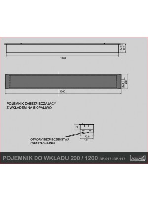 Контейнер для пальника Kami 200×1200