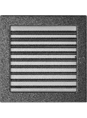Вентиляційна решітка Kratki 22х22 см чорно-срібна з жалюзями