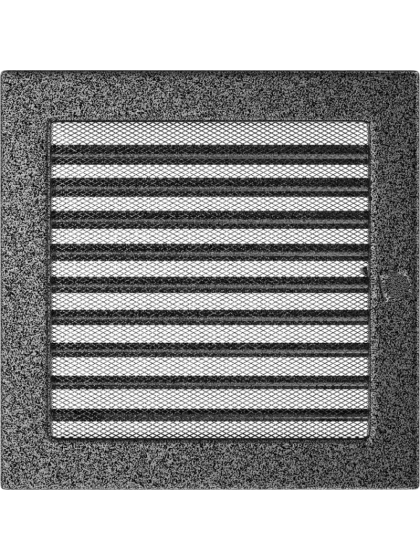 Вентиляційна решітка Kratki 22х22 см чорно-срібна з жалюзями Вентиляційна решітка Kratki 22х22 см чорно-срібна з жалюзями