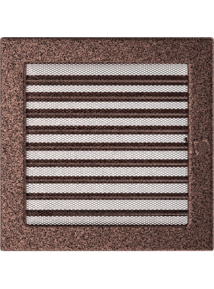 Вентиляційна решітка Kratki 22х22 см мідна з жалюзями